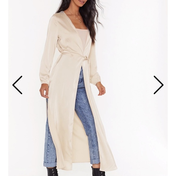 Peach Nasty gal Satin Duster - Picture 2 of 4